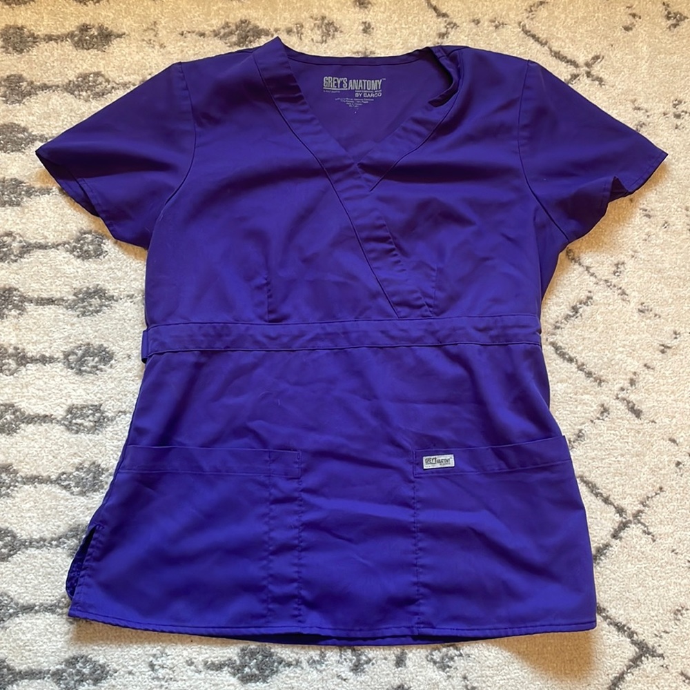 Purple greys anatomy scrub top